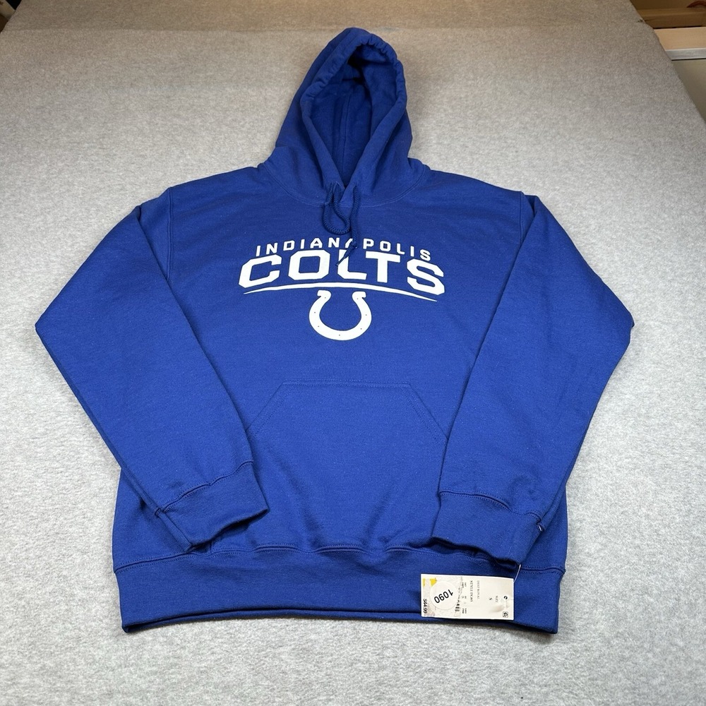 Indianapolis Colt Hoodie Mens S Blue NFL Team Apparel Kangaroo Pocket Cotton